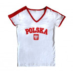 Koszulka patriotyczna damska Polska - biała
