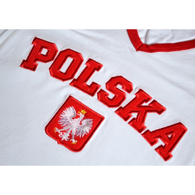 Koszulka patriotyczna damska Polska - biała
