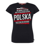 Koszulka patriotyczna damska Nie mówię szeptem skąd jestem. Polska Ojczyzna ma kochana