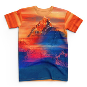 Koszulka zachód słońca w górach