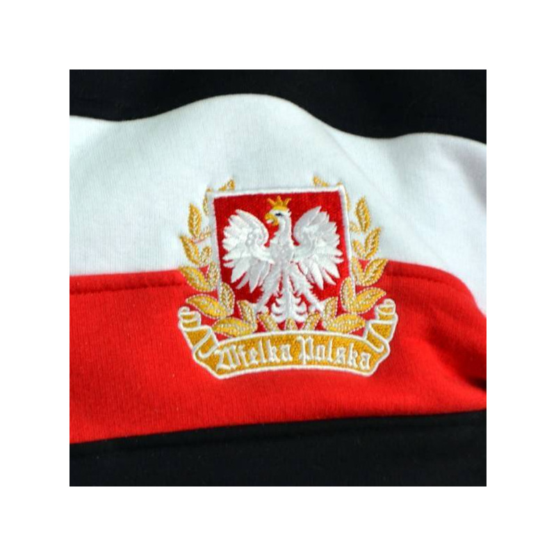 Bluza patriotyczna klasyczna czarna pasy "Polska"