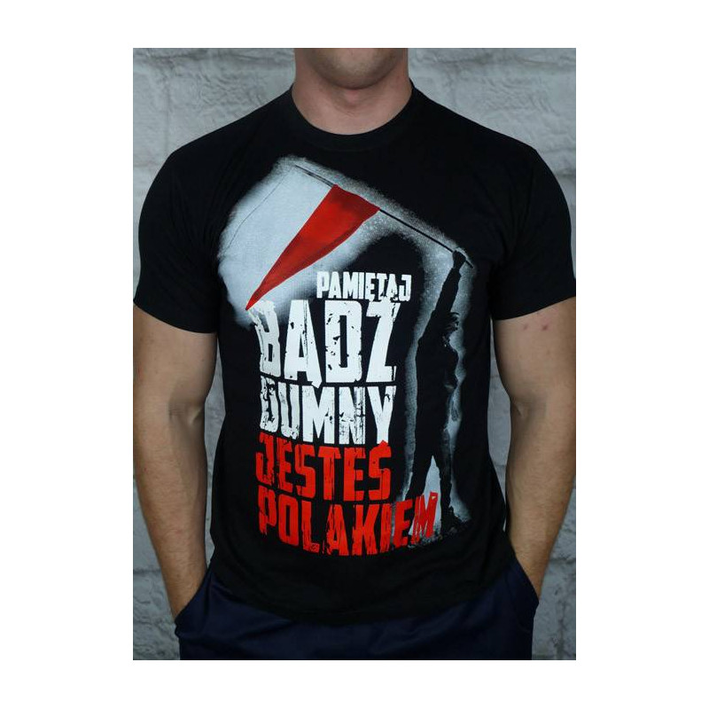 Koszulka Patriotyczna Bądź dumny jesteś Polakiem czarna