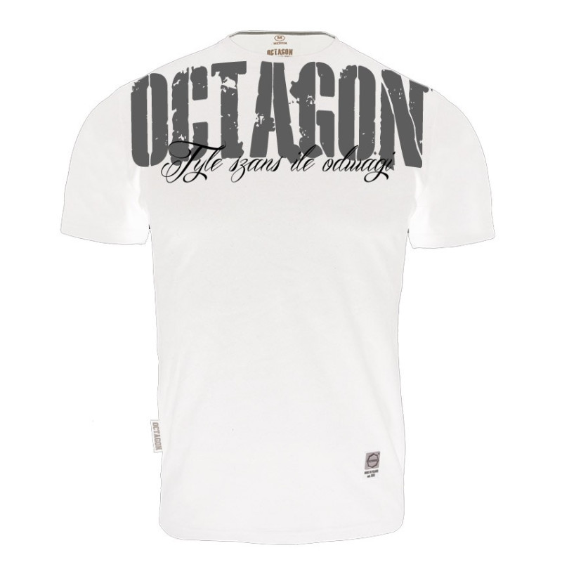 T-shirt Octagon - Ile szans tyle odwagi - biały
